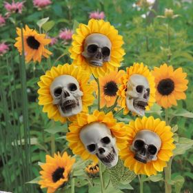 3 pcs Halloween Decorations Sunflower Skull Garden Artificial Flower Decoration