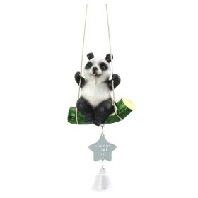 Cute Wind Chimes Panda Swing Resin Bells Hanging Decoration