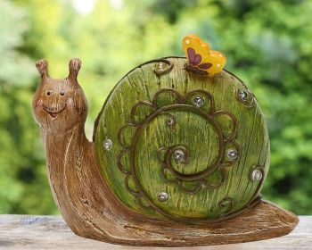 Solar Powered Garden Light Resin Snail Figurine