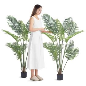 Artificial Palm Tree, 5 FT Tall Faux Plant, Secure PE Material & Anti-Tip Tilt Protection Low-Maintenance Plant