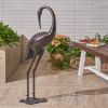 Crane Statue SCARLET 39, Made of Aluminum, Antique Bronze in Color.