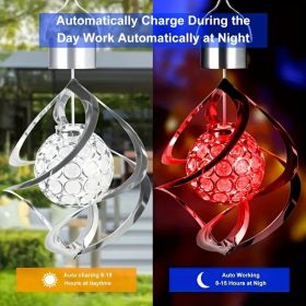 Wind Chimes & Wind Spinner, LED Solar Light, Outdoor Decor Changing Color Ball, Hanging Lantern For Home Garden & Outdoor Decoration