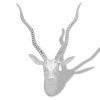Wall Mounted Aluminum Gazelle's Head Decoration Silver 13"