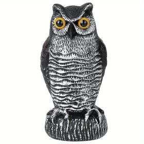 1 pc Owl Statue Decoy To Scare Birds Away, Fake Owl Scarecrows, Pigeon Deterrent, Plastic Owl Statue For Outdoor Garden Balcony Porch Yard (Model: HBXMTY-2018-2)