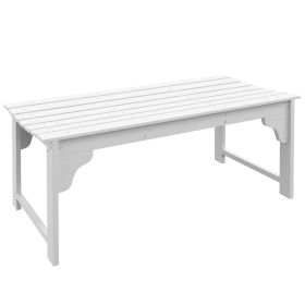 Outsunny Wooden Garden Bench, Outdoor Park Bench with Slatted Seat, Backless Front Porch Bench with Curved Seat for Conservatory, Garden, Poolsid (Color: as Pic)