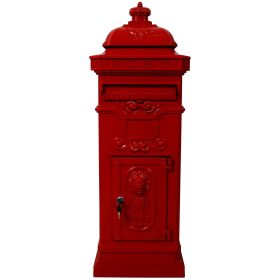 Mailboxes Residential The Court Large-Capacity Letter Box, Garden Floor Safety Mailbox, Outdoor Rainproof Postbox Statue ,red (Color: as Pic)