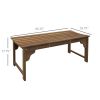 Outsunny Wooden Garden Bench, Outdoor Park Bench with Slatted Seat, Backless Front Porch Bench with Curved Seat for Conservatory, Garden, Poolside