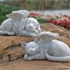 1pc Resin Angel Pet Statue, Angel Cat Garden Statue, Indoor Outdoor Decor Home, Lawn Yard Garden Ornament